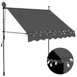 vidaXL Copertină retractabilă manual cu LED, antracit, 200 cm