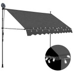 vidaXL Copertină retractabilă manual cu LED, antracit, 300 cm