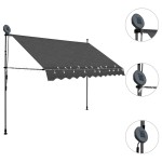 vidaXL Copertină retractabilă manual cu LED, antracit, 300 cm