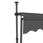 vidaXL Copertină retractabilă manual cu LED, antracit, 350 cm vidaXL Copertină retractabilă manual cu LED, antracit, 350 cm