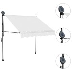 vidaXL Copertină retractabilă manual cu LED, crem, 150 cm