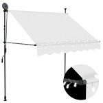 vidaXL Copertină retractabilă manual cu LED, crem, 200 cm