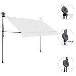 vidaXL Copertină retractabilă manual cu LED, crem, 300 cm
