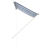vidaXL Copertină retractabilă, albastru și alb, 100 x 150 cm vidaXL Copertină retractabilă, albastru și alb, 100 x 150 cm