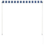 vidaXL Copertină retractabilă, albastru și alb, 100 x 150 cm vidaXL Copertină retractabilă, albastru și alb, 100 x 150 cm