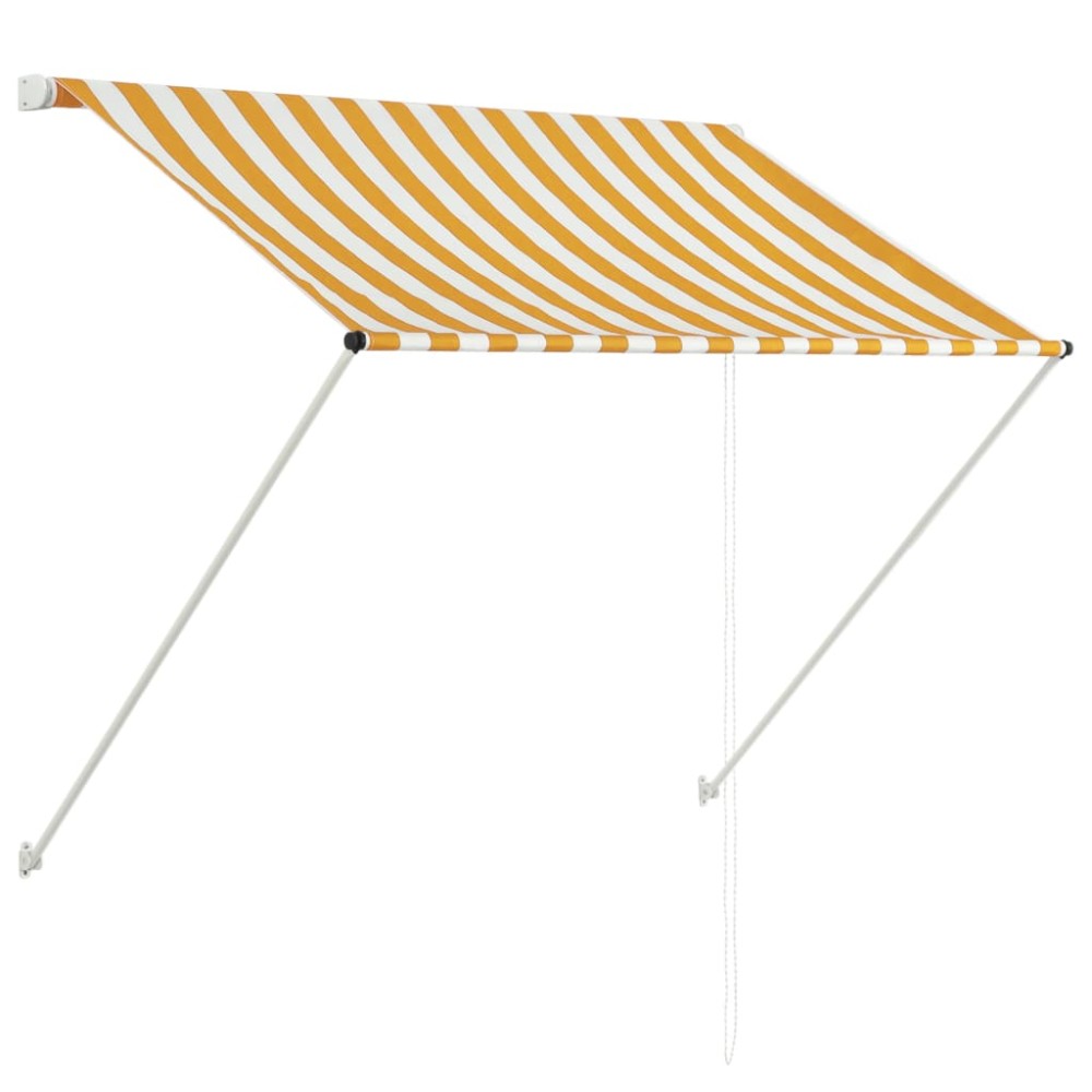 vidaXL Copertină retractabilă, galben și alb, 100 x 150 cm