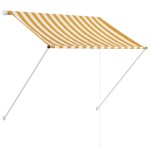 vidaXL Copertină retractabilă, galben și alb, 100 x 150 cm
