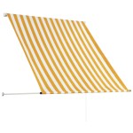 vidaXL Copertină retractabilă, galben și alb, 100 x 150 cm