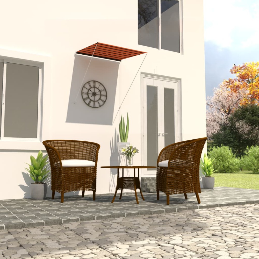 vidaXL Copertină retractabilă, portocaliu și maro, 100 x 150 cm