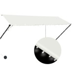 vidaXL Copertină retractabilă cu LED, crem, 300 x 150 cm