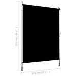vidaXL Jaluzea tip rulou de exterior, antracit, 150 x 270 cm