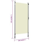 vidaXL Jaluzea tip rulou de exterior, crem, 100 x 270 cm