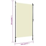 vidaXL Jaluzea tip rulou de exterior, crem, 120 x 270 cm