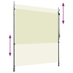 vidaXL Jaluzea tip rulou de exterior, crem, 200 x 270 cm