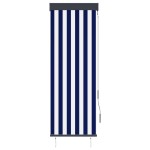 vidaXL Jaluzea tip rulou de exterior, albastru și alb, 60 x 250 cm vidaXL Jaluzea tip rulou de exterior, albastru și alb, 60 x 250 cm