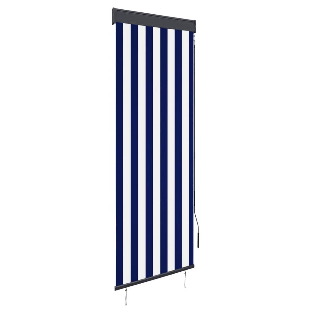 vidaXL Jaluzea tip rulou de exterior, albastru și alb, 60 x 250 cm