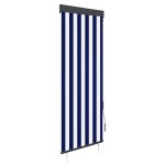 vidaXL Jaluzea tip rulou de exterior, albastru și alb, 60 x 250 cm vidaXL Jaluzea tip rulou de exterior, albastru și alb, 60 x 250 cm