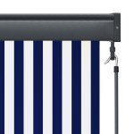 vidaXL Jaluzea tip rulou de exterior, albastru și alb, 60 x 250 cm vidaXL Jaluzea tip rulou de exterior, albastru și alb, 60 x 250 cm