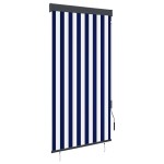 vidaXL Jaluzea tip rulou de exterior, albastru și alb, 80 x 250 cm vidaXL Jaluzea tip rulou de exterior, albastru și alb, 80 x 250 cm