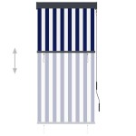 vidaXL Jaluzea tip rulou de exterior, albastru și alb, 80 x 250 cm vidaXL Jaluzea tip rulou de exterior, albastru și alb, 80 x 250 cm