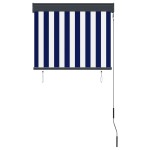 vidaXL Jaluzea tip rulou de exterior, albastru și alb, 80 x 250 cm vidaXL Jaluzea tip rulou de exterior, albastru și alb, 80 x 250 cm