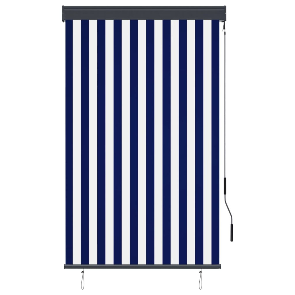 vidaXL Jaluzea tip rulou de exterior, albastru și alb, 100 x 250 cm