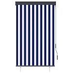 vidaXL Jaluzea tip rulou de exterior, albastru și alb, 100 x 250 cm