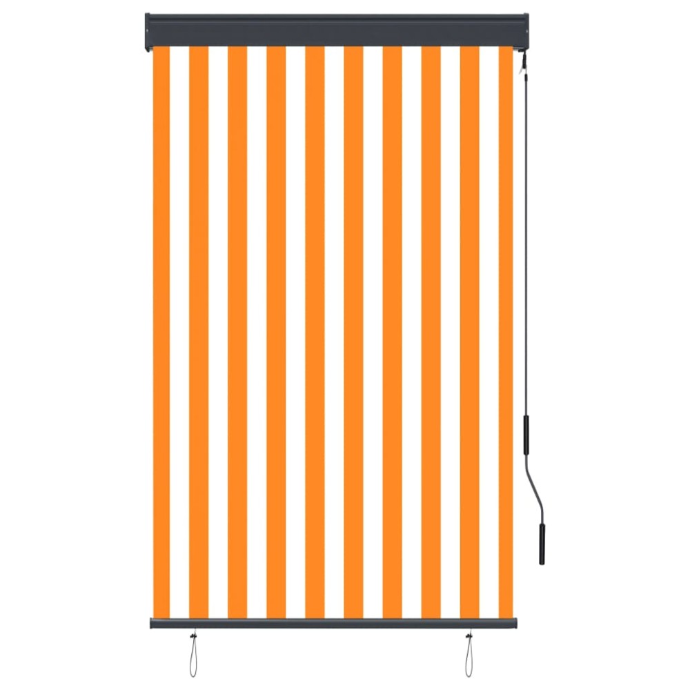 vidaXL Jaluzea tip rulou de exterior, alb și portocaliu, 100 x 250 cm