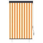 vidaXL Jaluzea tip rulou de exterior, alb și portocaliu, 100 x 250 cm vidaXL Jaluzea tip rulou de exterior, alb și portocaliu, 100 x 250 cm
