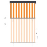 vidaXL Jaluzea tip rulou de exterior, alb și portocaliu, 100 x 250 cm vidaXL Jaluzea tip rulou de exterior, alb și portocaliu, 100 x 250 cm