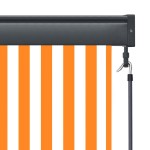 vidaXL Jaluzea tip rulou de exterior, alb și portocaliu, 100 x 250 cm vidaXL Jaluzea tip rulou de exterior, alb și portocaliu, 100 x 250 cm