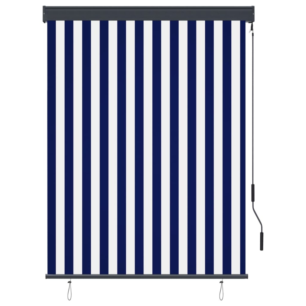 vidaXL Jaluzea tip rulou de exterior, albastru și alb, 120 x 250 cm