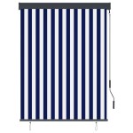 vidaXL Jaluzea tip rulou de exterior, albastru și alb, 120 x 250 cm vidaXL Jaluzea tip rulou de exterior, albastru și alb, 120 x 250 cm