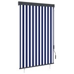 vidaXL Jaluzea tip rulou de exterior, albastru și alb, 120 x 250 cm vidaXL Jaluzea tip rulou de exterior, albastru și alb, 120 x 250 cm