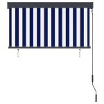 vidaXL Jaluzea tip rulou de exterior, albastru și alb, 120 x 250 cm vidaXL Jaluzea tip rulou de exterior, albastru și alb, 120 x 250 cm