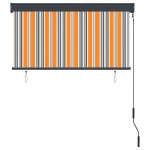 vidaXL Jaluzea tip rulou de exterior, galben și albastru, 120 x 250 cm vidaXL Jaluzea tip rulou de exterior, galben și albastru, 120 x 250 cm