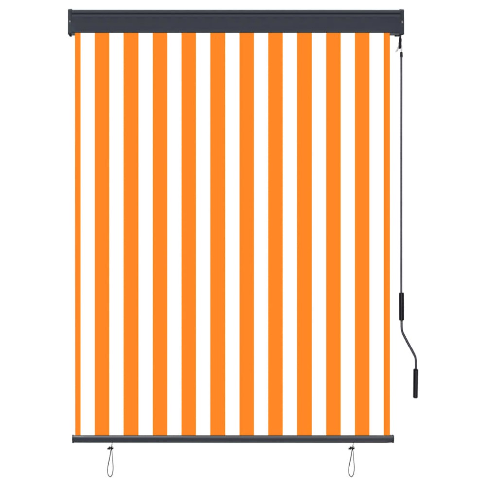 vidaXL Jaluzea tip rulou de exterior, alb și portocaliu, 120 x 250 cm