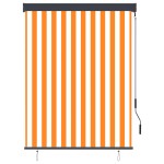 vidaXL Jaluzea tip rulou de exterior, alb și portocaliu, 120 x 250 cm vidaXL Jaluzea tip rulou de exterior, alb și portocaliu, 120 x 250 cm
