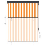 vidaXL Jaluzea tip rulou de exterior, alb și portocaliu, 120 x 250 cm vidaXL Jaluzea tip rulou de exterior, alb și portocaliu, 120 x 250 cm