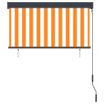 vidaXL Jaluzea tip rulou de exterior, alb și portocaliu, 120 x 250 cm vidaXL Jaluzea tip rulou de exterior, alb și portocaliu, 120 x 250 cm