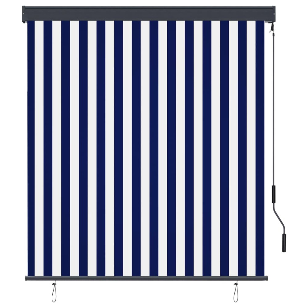 vidaXL Jaluzea tip rulou de exterior, albastru și alb, 140 x 250 cm