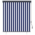 vidaXL Jaluzea tip rulou de exterior, albastru și alb, 140 x 250 cm vidaXL Jaluzea tip rulou de exterior, albastru și alb, 140 x 250 cm