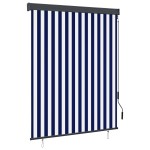 vidaXL Jaluzea tip rulou de exterior, albastru și alb, 140 x 250 cm vidaXL Jaluzea tip rulou de exterior, albastru și alb, 140 x 250 cm