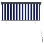 vidaXL Jaluzea tip rulou de exterior, albastru și alb, 140 x 250 cm vidaXL Jaluzea tip rulou de exterior, albastru și alb, 140 x 250 cm