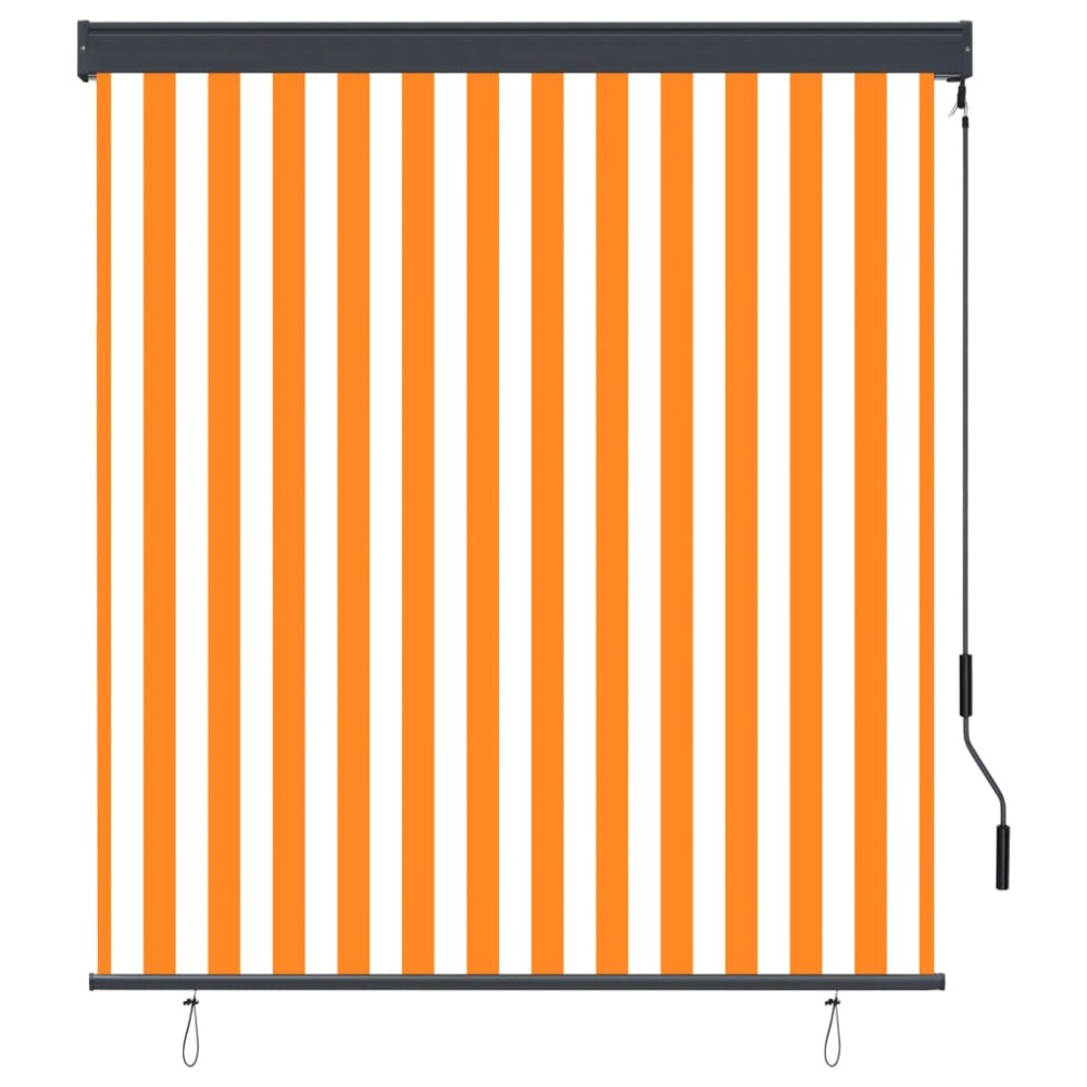 vidaXL Jaluzea tip rulou de exterior, alb și portocaliu, 140 x 250 cm