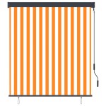 vidaXL Jaluzea tip rulou de exterior, alb și portocaliu, 140 x 250 cm vidaXL Jaluzea tip rulou de exterior, alb și portocaliu, 140 x 250 cm