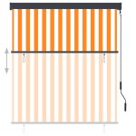 vidaXL Jaluzea tip rulou de exterior, alb și portocaliu, 140 x 250 cm vidaXL Jaluzea tip rulou de exterior, alb și portocaliu, 140 x 250 cm