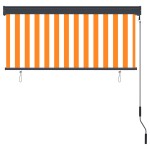 vidaXL Jaluzea tip rulou de exterior, alb și portocaliu, 140 x 250 cm vidaXL Jaluzea tip rulou de exterior, alb și portocaliu, 140 x 250 cm