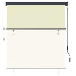 vidaXL Jaluzea tip rulou de exterior, crem, 140 x 250 cm vidaXL Jaluzea tip rulou de exterior, crem, 140 x 250 cm