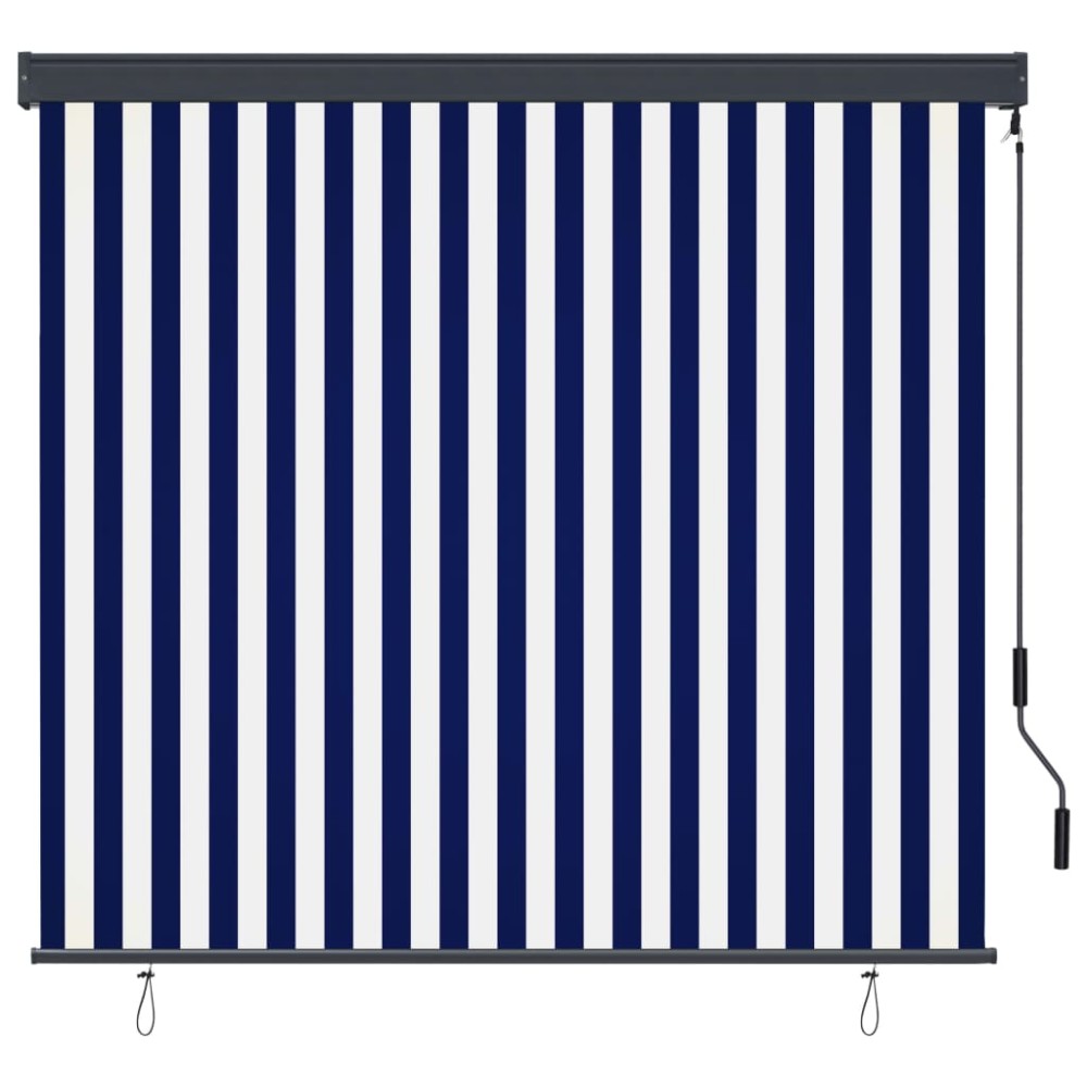 vidaXL Jaluzea tip rulou de exterior, albastru și alb, 160 x 250 cm